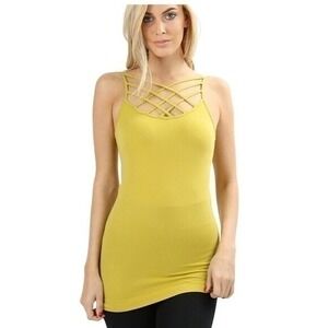 Zenana Women's Seamless Tank Top Wasabi Yellow Size S/M New With Tags